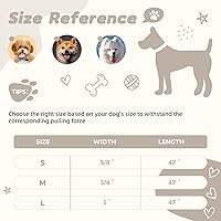 Vista 4 de Correa de perro beige para perros pequeños, 4 pies, 90% rayón derivado de bambú, correa de perro 10% poliéster, resistente y duradera, mango con una