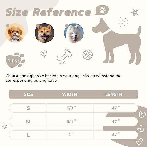 Miniatura 4 de Correa de perro beige para perros pequeños, 4 pies, 90% rayón derivado de bambú, correa de perro 10% poliéster, resistente y duradera, mango con una