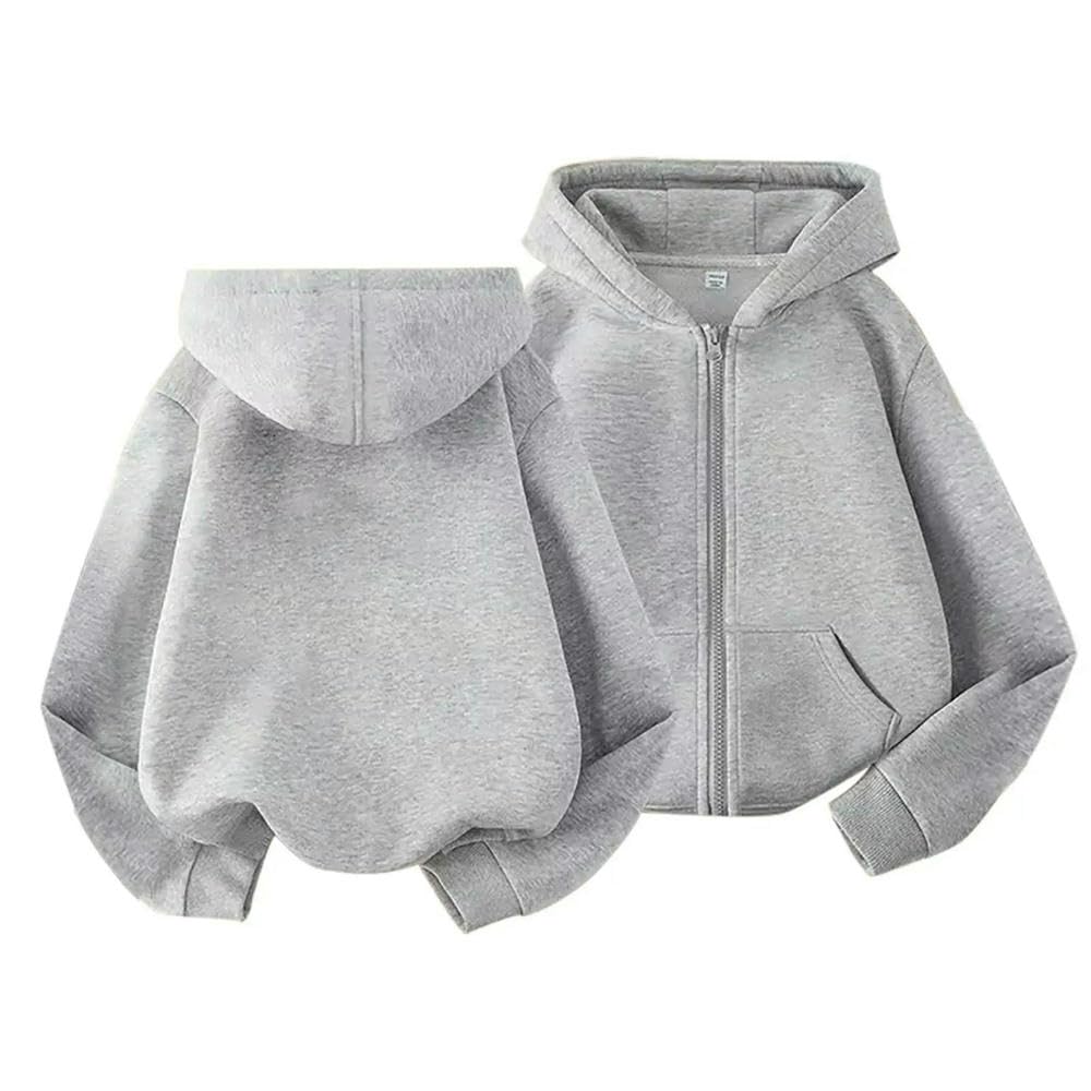 QXDZSW - Chaqueta con capucha para niños, con cremallera, casual, manga larga, abrigo para niño y niña, estilo moderno, aspecto casual