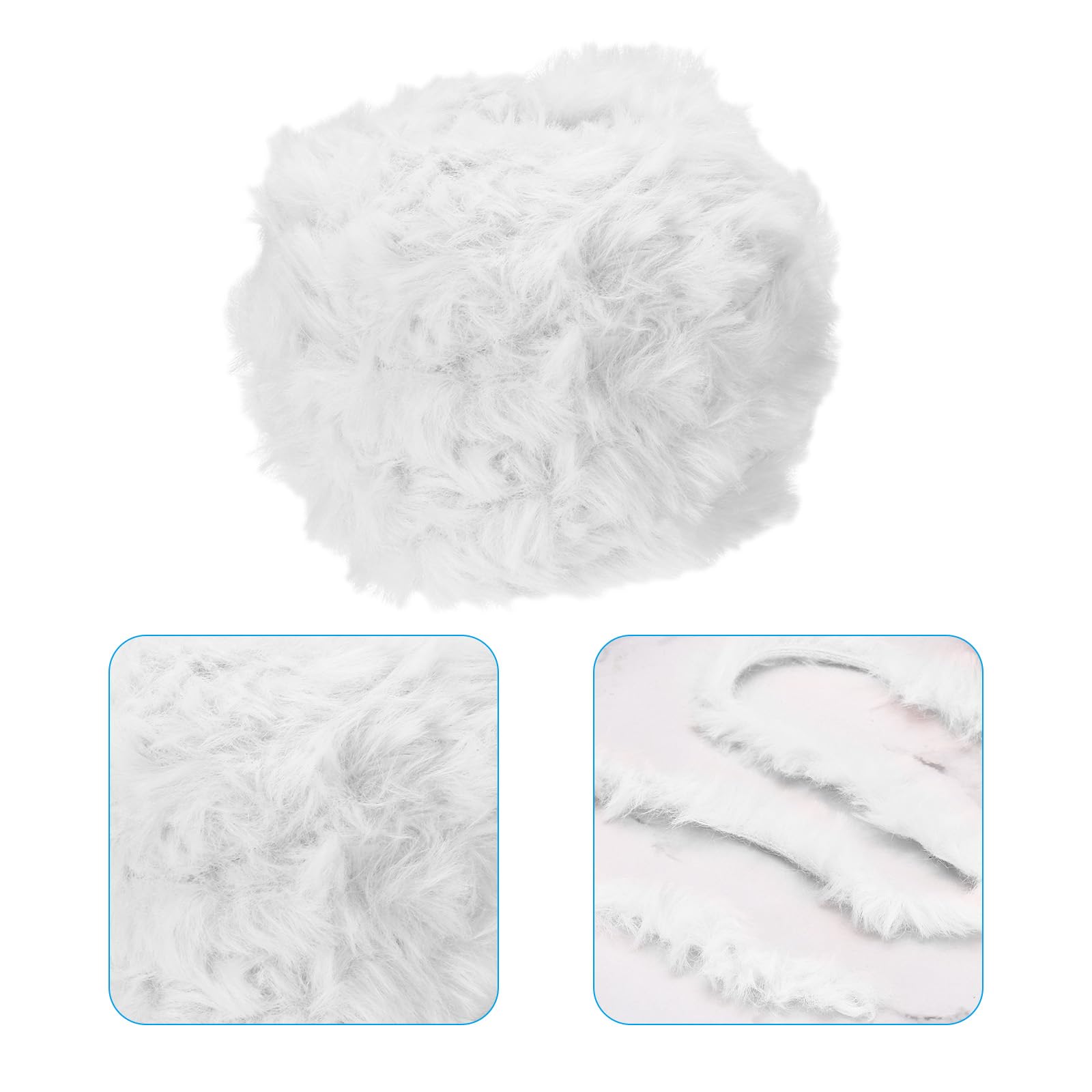 PATIKIL 35yds Faux Fur Yarn, 4 Skeins Super Soft Chunky Fur Yarn, White, 35 yards - Image 3