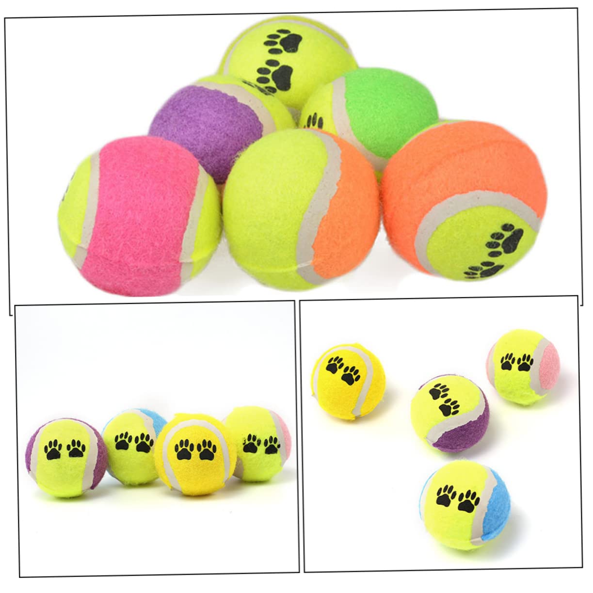 POPETPOP 16stücke Hundeball Aus Gummi Für Welpen Und Haustiere Kleine Tennisbälle Zum Werfen Und Apportieren Farbenfrohes Kauspielzeug Für Hunde Zum Energieabbau