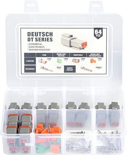 Miniatura 8 de IWISS Deutsch Kit de conectores DT en configuraciones de 2, 3, 4, 6, 8 y 12 pines, contactos estampados tamaño 16, conectores eléctricos