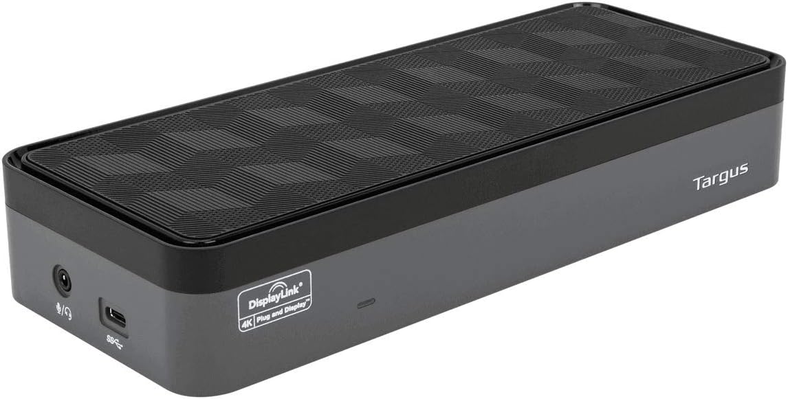 Targus USB C Universal Docking Station with Quad 4K(QV4K), Single 5K/Quad 4K UHD Display, 4 DisplayPort or 4 HDMI Ports, 100W Power Delivery
