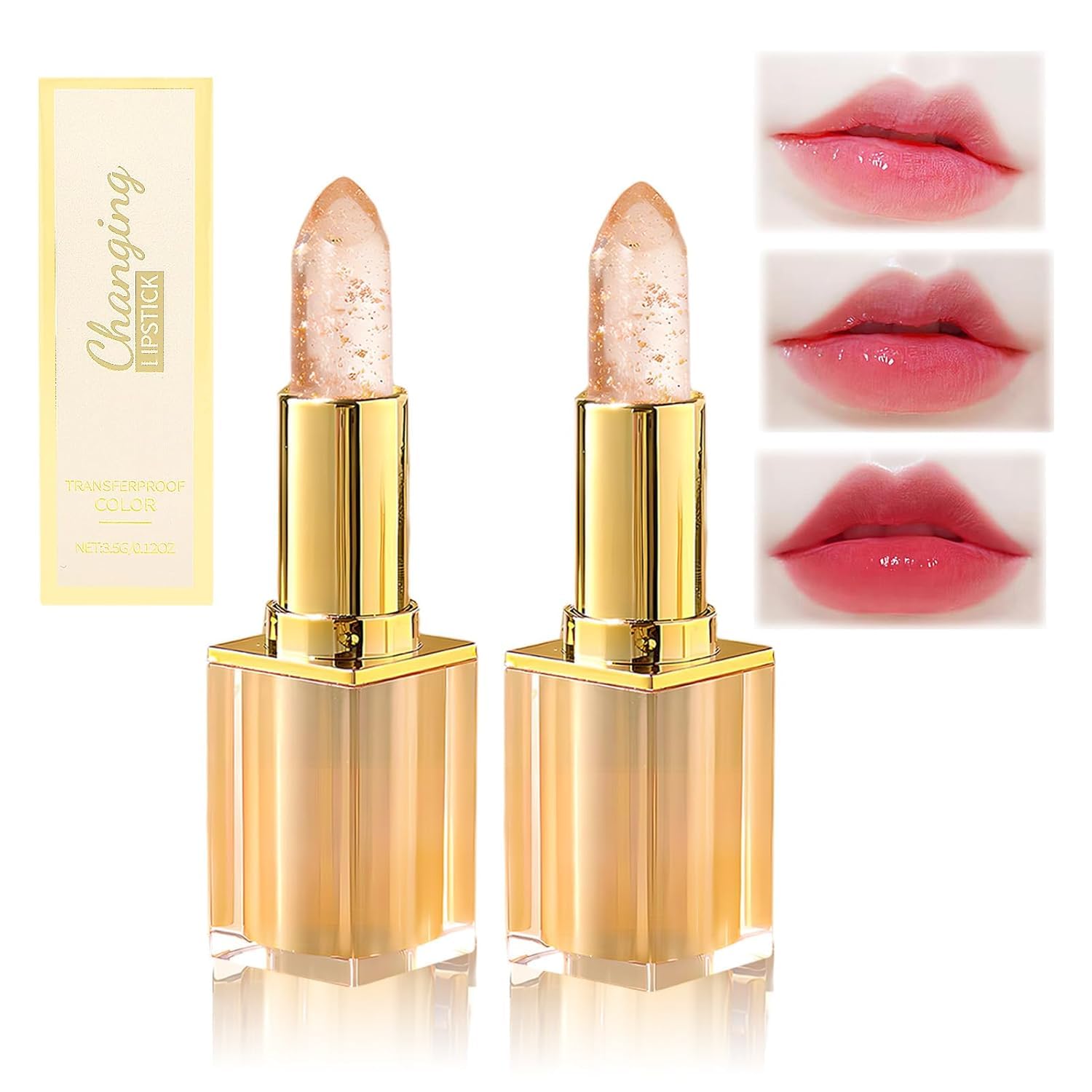 Gold Crystal Color Changing Lipstick - Long Lasting Moisturizing