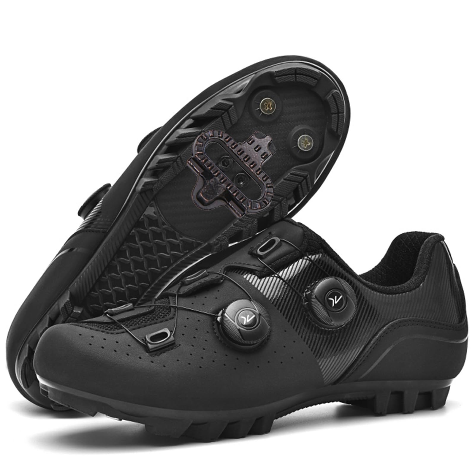 Scarpe MTB Uomo Donna, Scarpe Mountain Bike Compatibile con Tacchette da Corsa SPD e Pedale di Blocco Scarpa da Ciclismo All'aperto per Bici