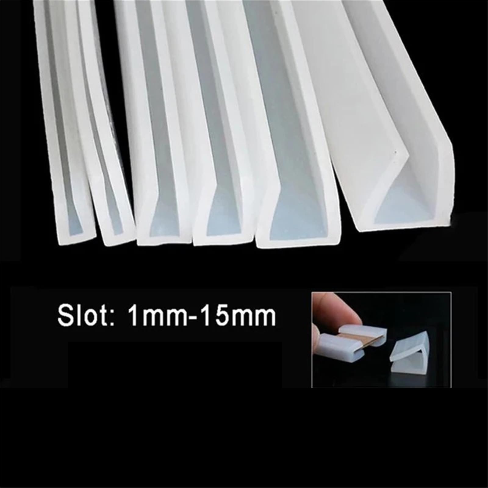 Junta para puertas de ducha, Tira de sellado for mampara de ducha, goma de silicona transparente en forma de U for vidrio sin marco, 1m, 3m(15 X 20 X 20 Mm,1 Meter)