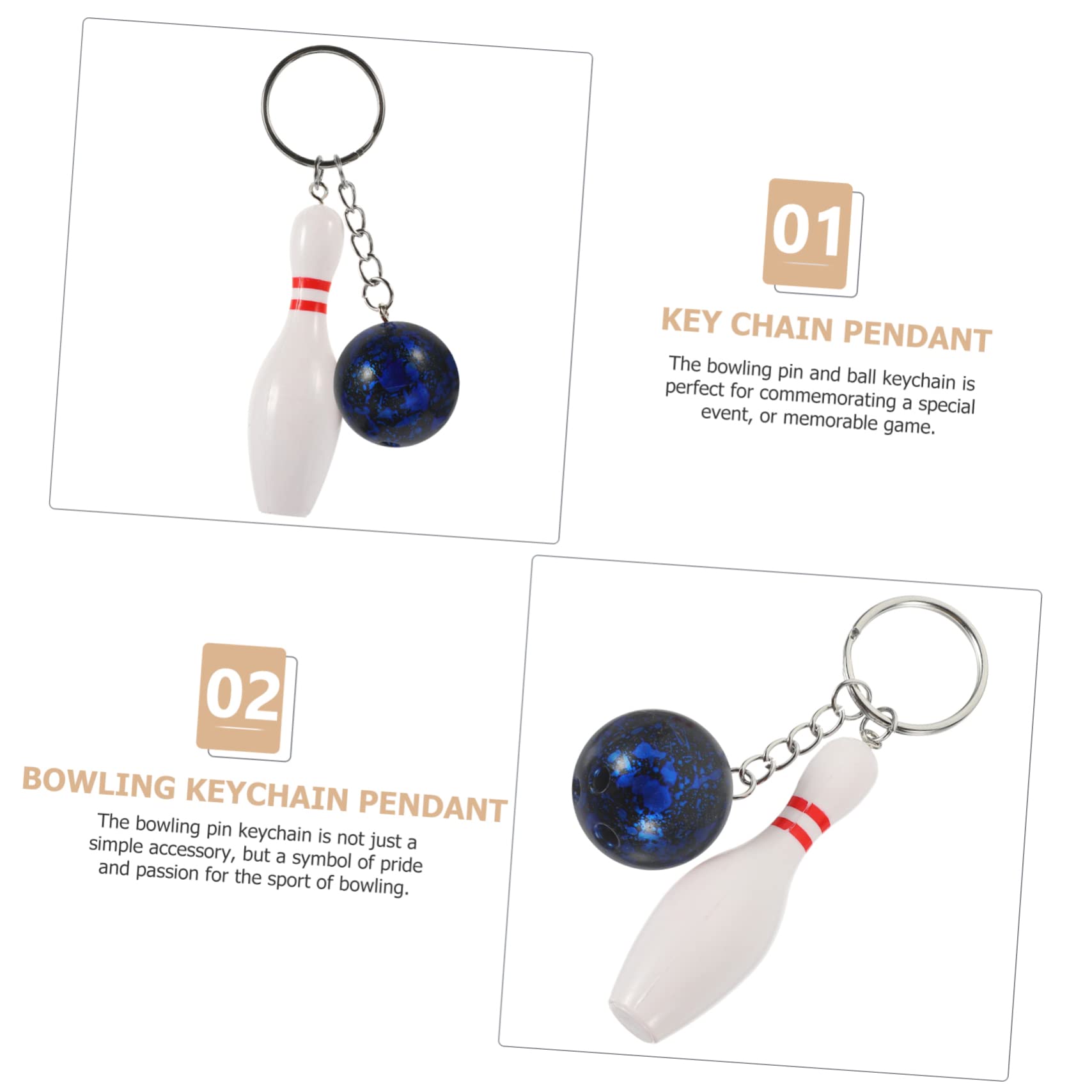 Bowling sleutelhanger, bowlingpin sleutelhanger - Kleine portemonnee