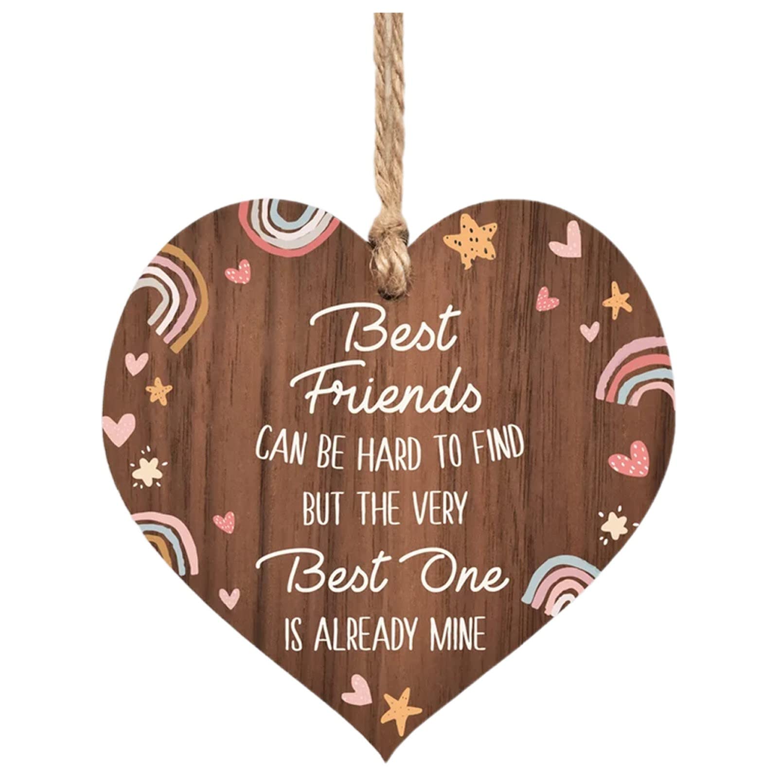 Feelcrag Friendship Pissing Pants Funny Wooden Plaque Faceted Glass Jewels (F, One Size)