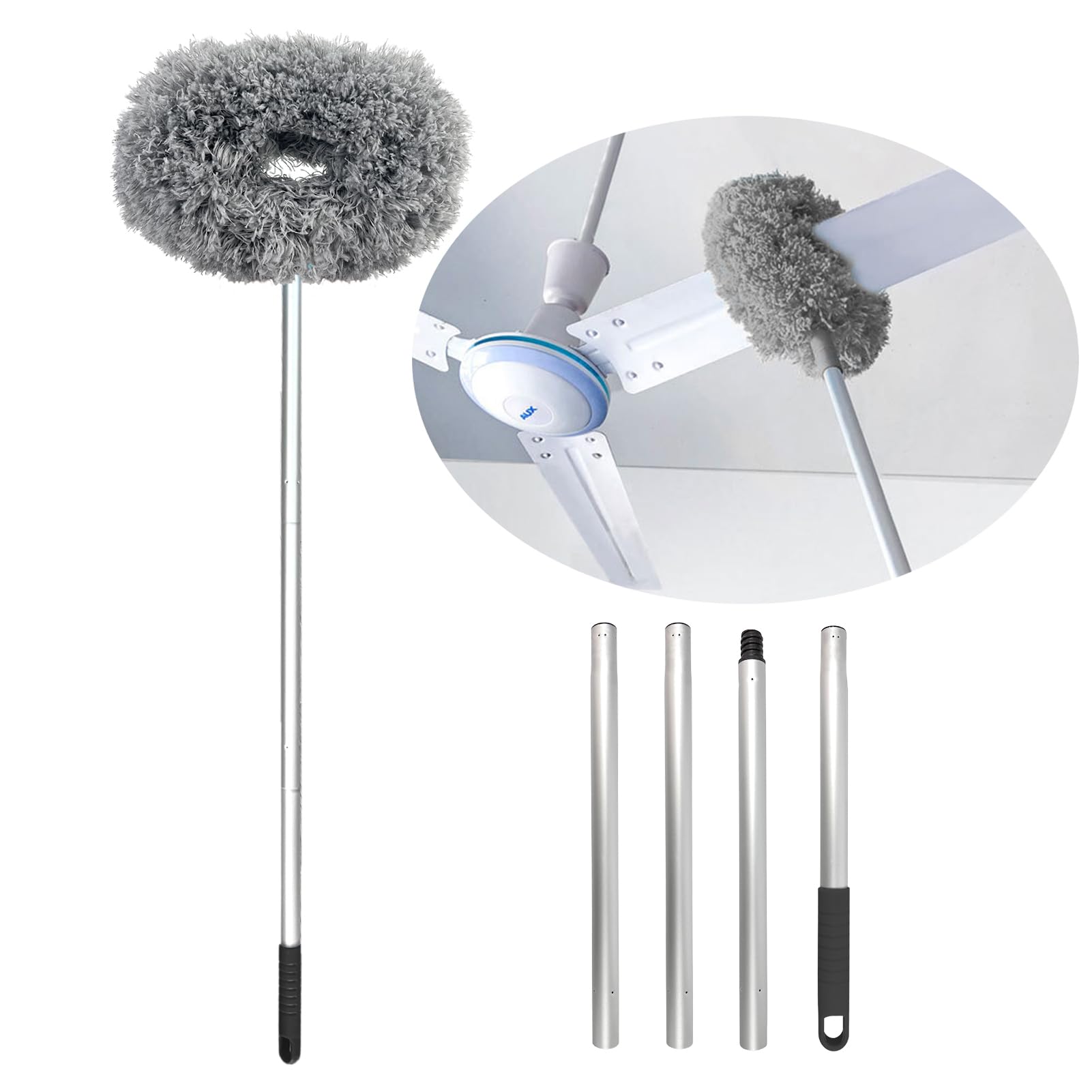 Fuzzy Fan Duster, Ceiling Fan Cleaner Duster with Extension Handle Microfiber Ceiling Fan Blade Cleaner Removable Washable Adjusts 13 to 57.1 in for Cleaning Wall Door Bookshelves Window Gray (B0CGZSCFZD) Amazon Price History, Amazon Price Tracker
