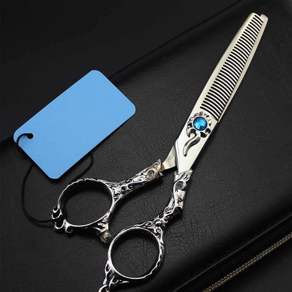 Tijeras de peluquería,Tijeras de peluquería,Peluquería Corte y Adelgazamiento Poda Peluquería y Uso Personal Acero Inoxidable,toothcut5.5inch