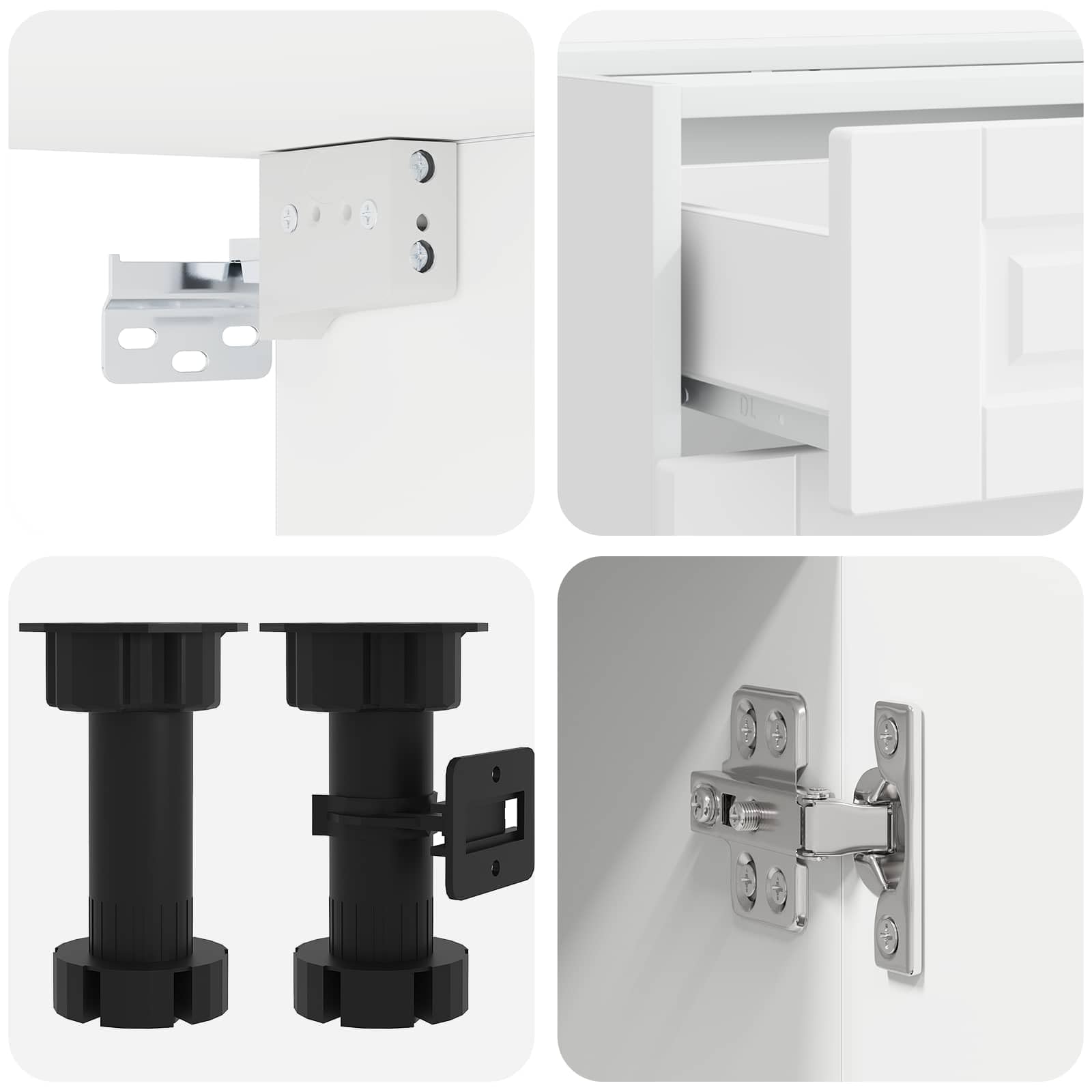 Coin de cuisine Porto Lot de 5 armoires de cuisine en bois blanc