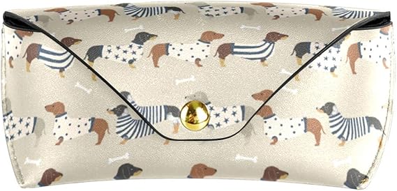 Amazon メガネケース 眼鏡ケース ダックスフント おしゃれ 革 高級感 擦り傷防止 メンズ レディース 眼鏡小物 通販