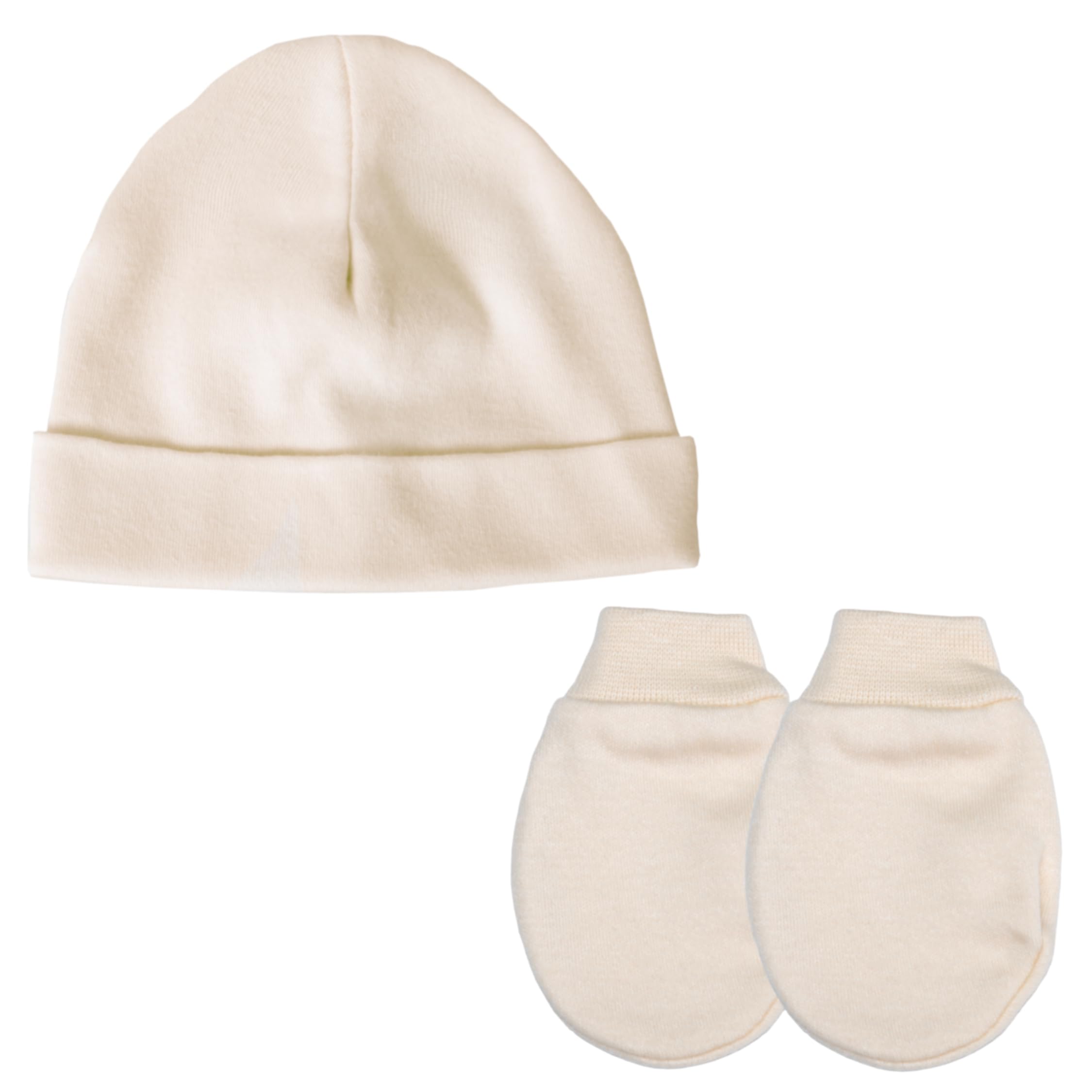Baban Baby Premature Hat and Scratch Mittens Set - Cotton Tiny Baby Clothes Gift for Prem Baby Boys and Girls 3-5lb and 5-8lb, Made in Britain