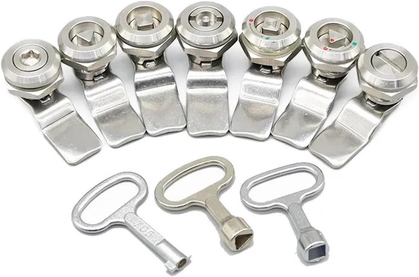 304 Stainless Steel Triangle Lock MS705 Tongue Opening 22mm Distribution Box Equipment Cinet Door Elevator Cam 1Pcs(3 Angle Lock core H)