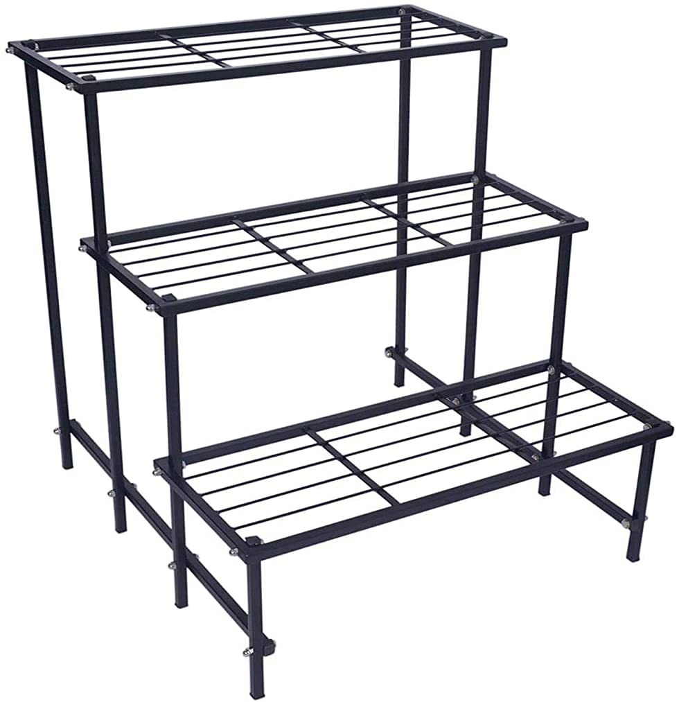 THE PLANT FAIRIES® 3 Step Stand for Multiple Plants and Pots Stand Indoor Shelf Holder Rack Gardening Stand Indoor Outdoor (Black) (B09MM74YHN) Amazon Price History, Amazon Price Tracker