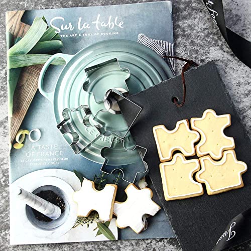 Surgehai Cookie Cutters Set, 8Pcs Poker & Puzzle Shapes Stainless Steel Metal Biscuit Molds Mini Cutters For Kitchen Baking #TOP5