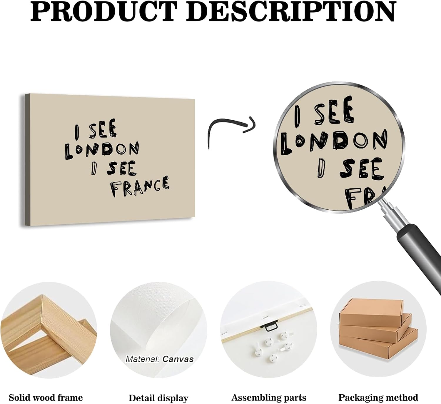 Funny Bathroom Canvas Wall Art I See London I See France Poster Prints Quirky Humorous Typography Print Above Toilet Wall Decor Whimsical Aesthetic Prints for Home Apartment Toilet Decoration 16x12in