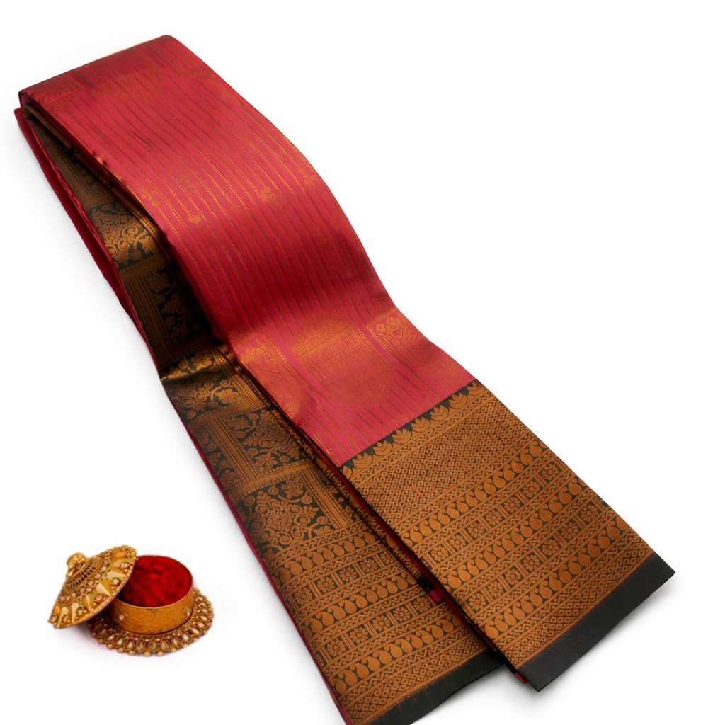 Kubera Pattu Saree for Women | Vaira Oosi Design | Traditional Ethnic Wear | Soft Silk Blend | Unstitched Blouse Piece | Wedding & Festival Collection-picture-55
