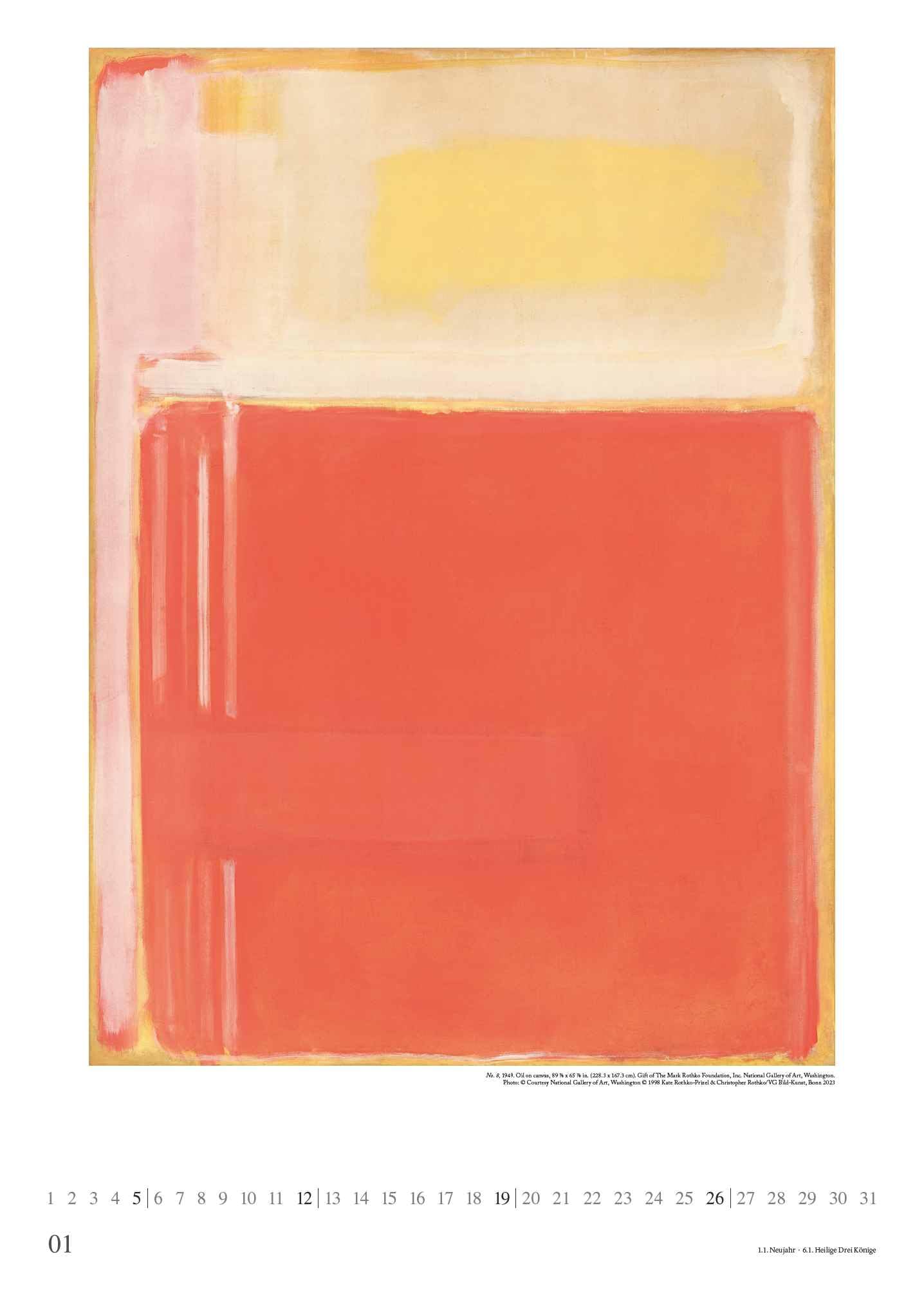 Snapklik.com : Dumont Mark Rothko 2025 Wall Calendar, 50 X 70 Cm ...
