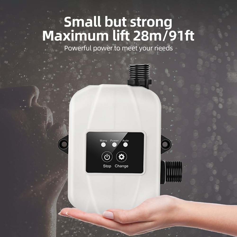 Bomba Elevadora de Presión de Agua para el Hogar Bomba de Recirculación de Agua Elevadora de Presión de Agua de Ducha Automática de 24 V Enchufe Europeo Negro