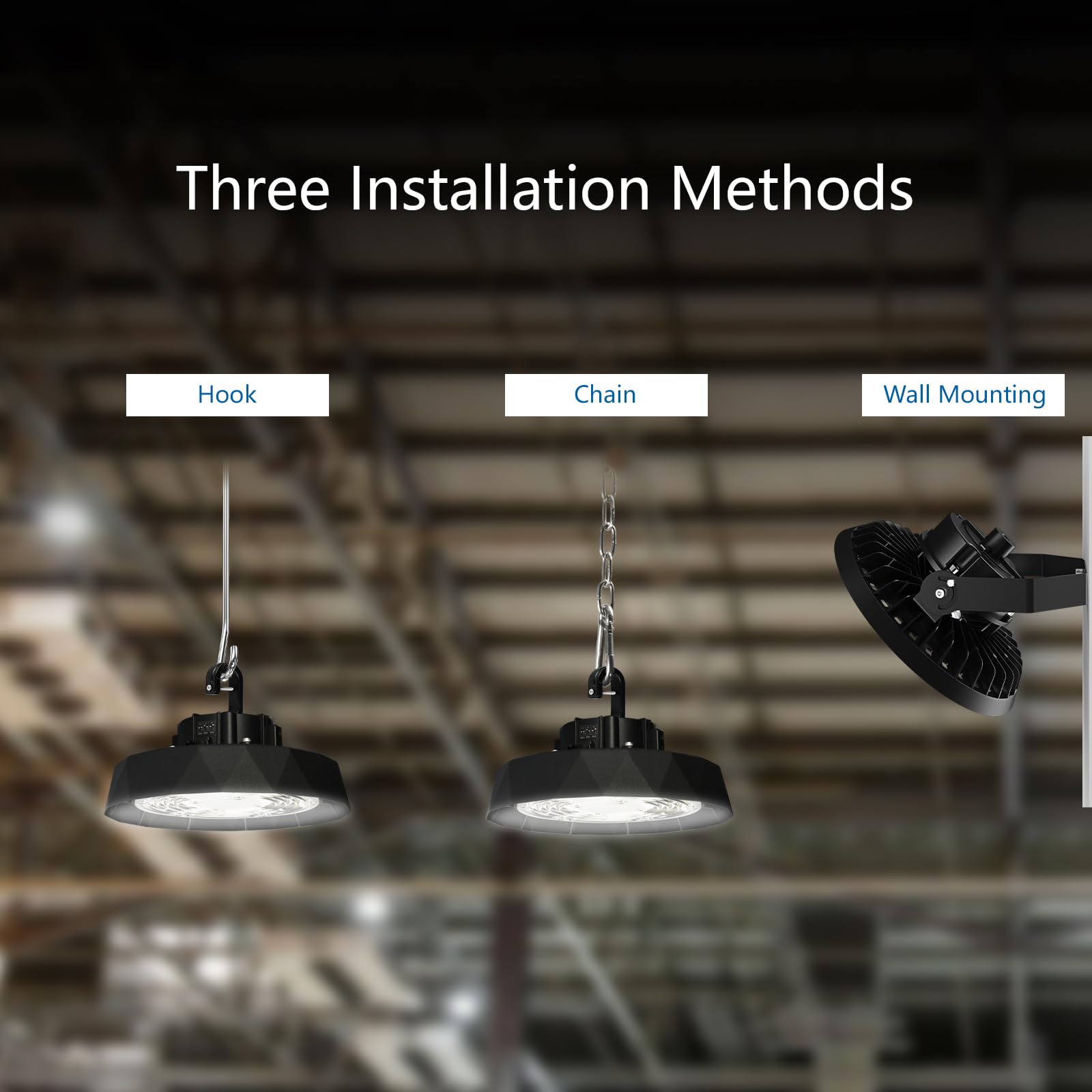 240W UFO LED High Bay Light 1165W HPS Eqv with 6Ft Hard Wired Cable 31200LM 5000K Daylight 0-10V — view 6