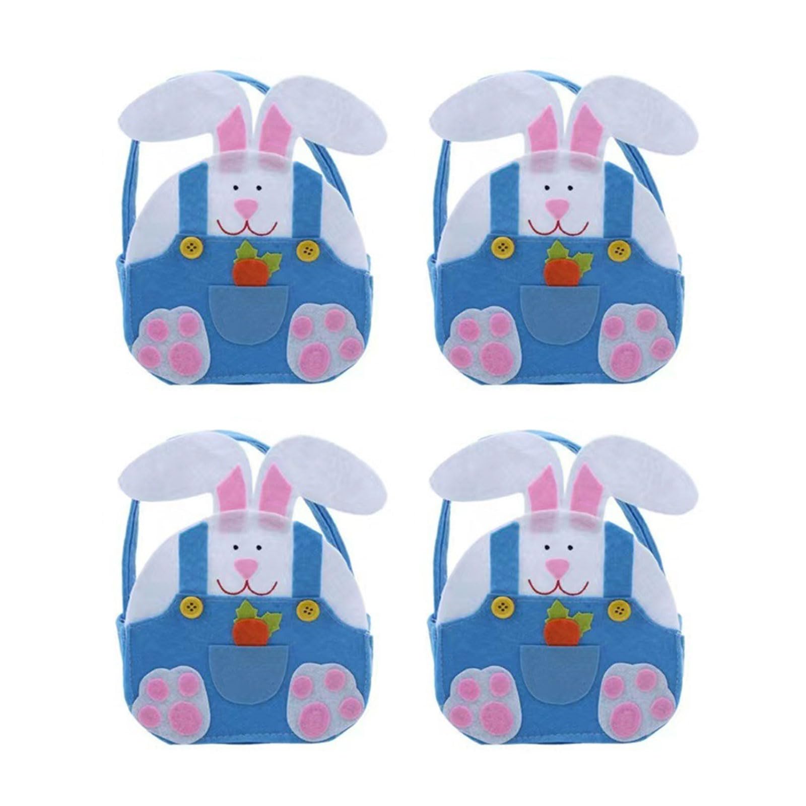Panier de Pâques alternatif et sac à bonbons festif, lot de 4 pochons cadeaux