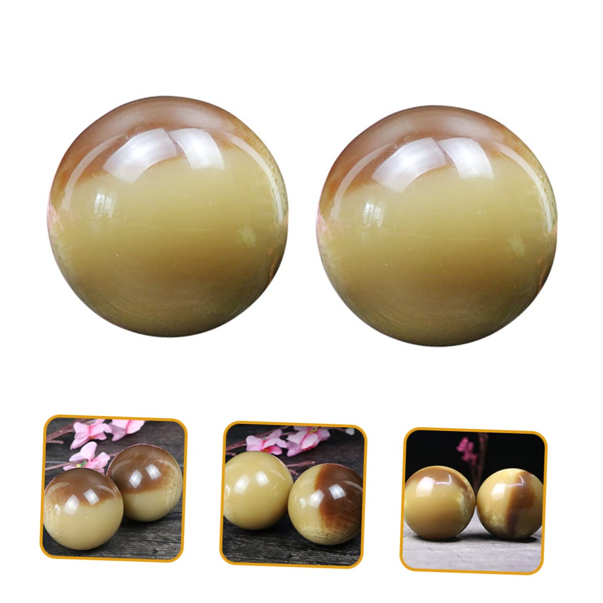 FRCOLOR 2pcs Horn Fitness Ball Yoga Massage Balls Chinese Stress Exercise Balls Chinese Health Massage Balls Hand Training Ball Mini Massage Ball Chinese Balls Imitation Horn Horns Comb