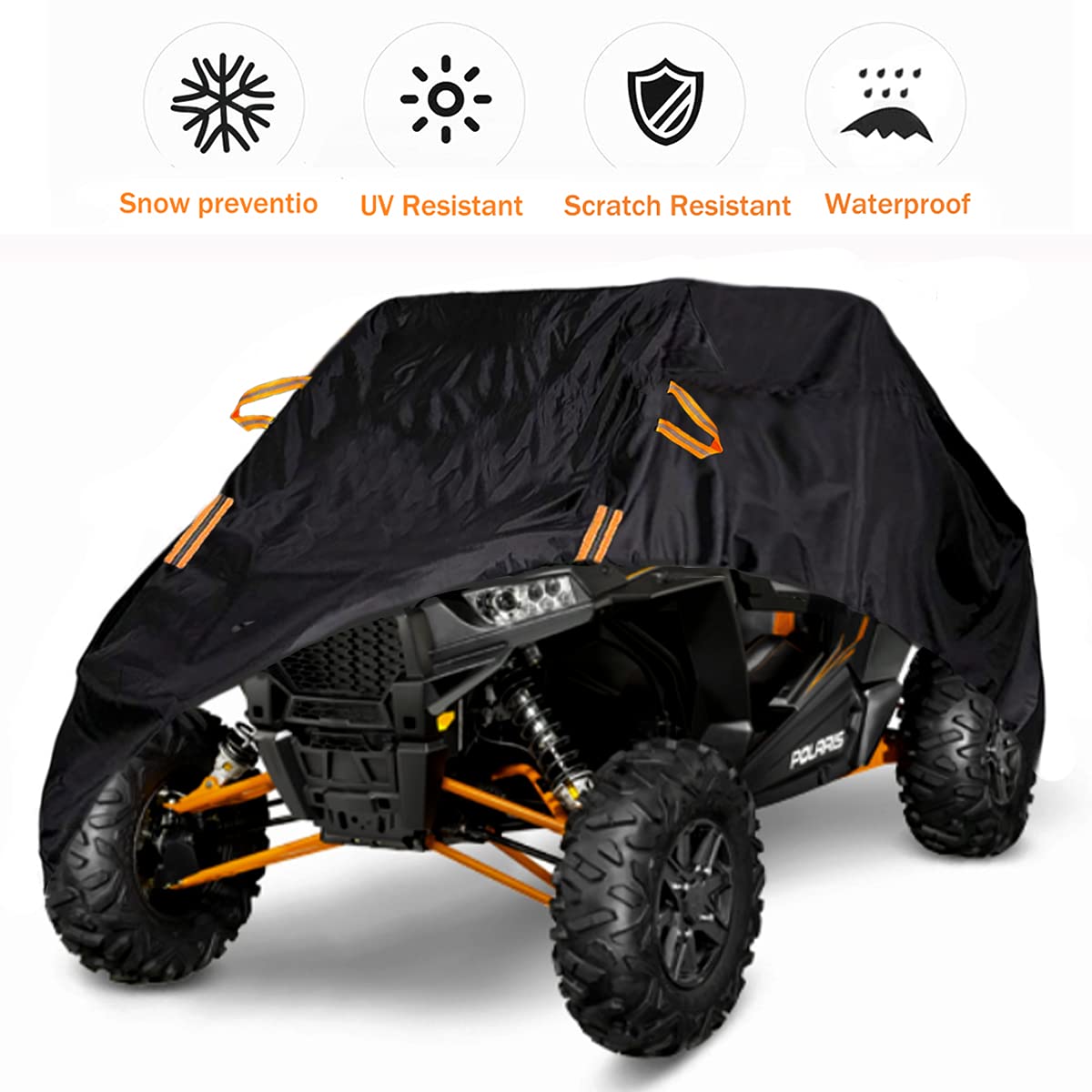 Macosy UTV Cover Waterproof Heavy Duty Oxford Cloth All Weather Protection Covers for Polaris RZR Ranger Can-Am Defender Teryx Pioneer Side by Side UTV Accessories, 2-3 Seater