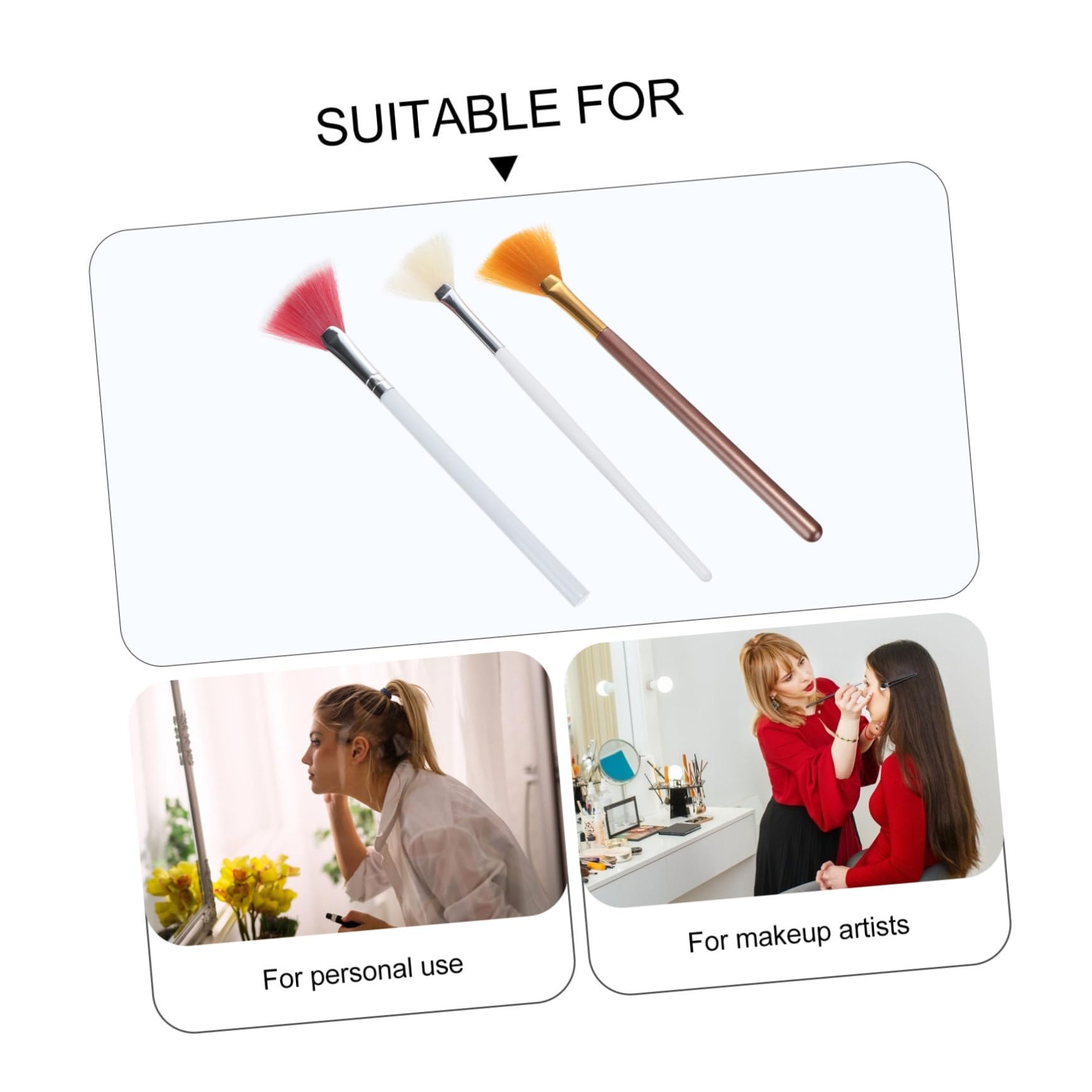Didiseaon 15pezzi Pennelli Forma Di Fana Per Trucco Accessori Cosmetici Per Applicazione Di Illuminante e Blush Facili Da Pulire Materiale Premium Design Elegante