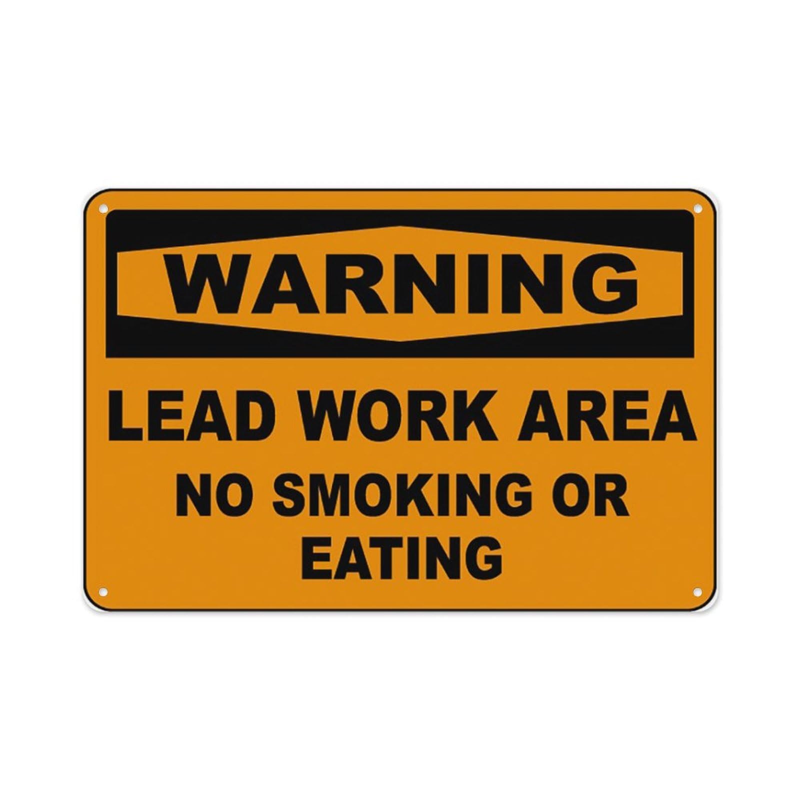 peiyeety Warning Lead Work Area No Smoking Or Eating Sign Aluminum Tin Warning Signs For Home Outdoor Garden 12X16 Inches