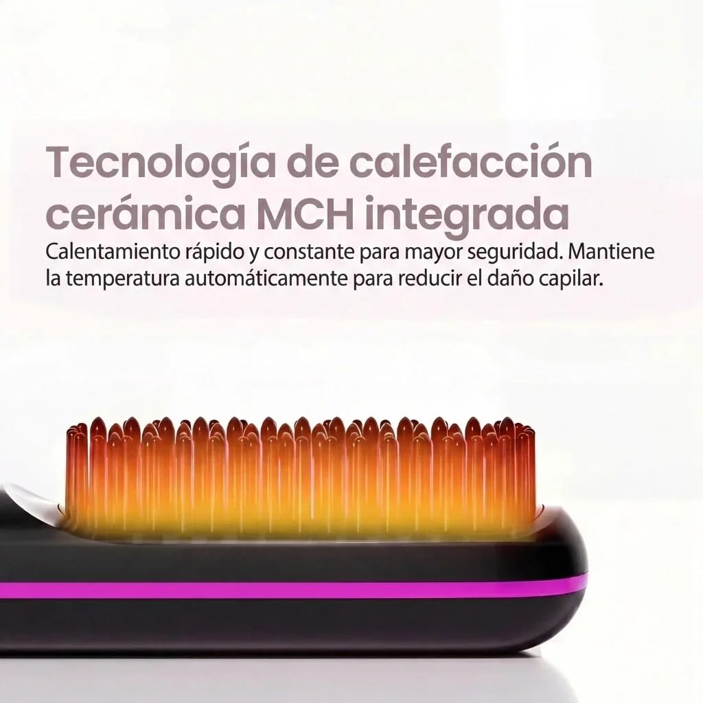 Suavelia Cepillo Inalámbrico para Cabello Corto, Cepillo de Pelo Moldeador Recargable, Voluminizador con Revestimiento Cerámico para Raíces y Flequillo, Portátil y Ergonómico Sin Cables