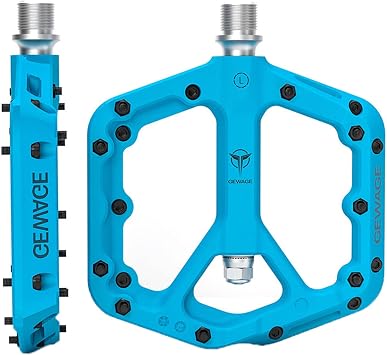Mountain Bike Pedals Non-Slip Nylon Fiber Bicycle Flat Pedals Wide Flat Platform Peadals for Road Bike BMX Bike MTB Bicycle Pedals 9/16"