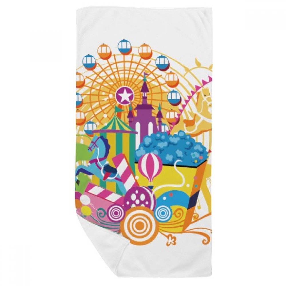Serviette de bain grande roue multicolore 35x70cm douce pour douche et debarbouillette