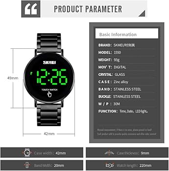 stainless steel back lcd module watch instructions quotation