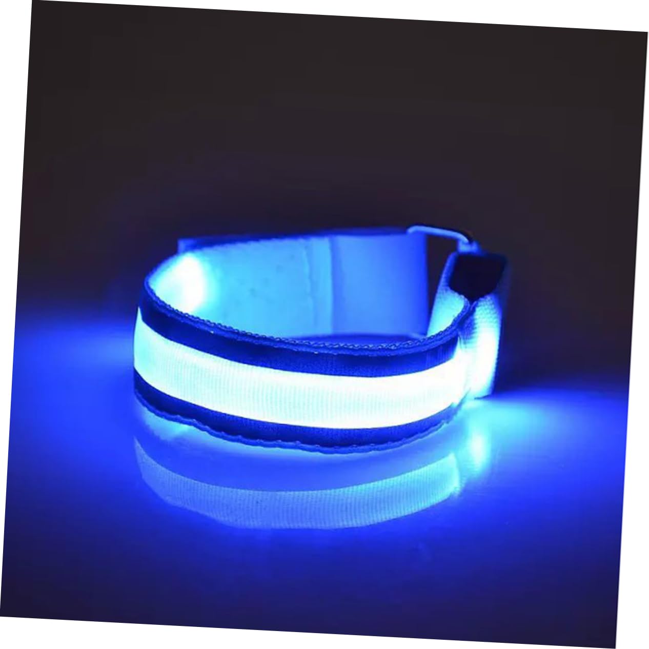 POPETPOP Bracelet Réfléchissant Brassard Reflechissant Coureurs Bracelet LED Brassards Réfléchissants Sécurité Ceinture Nuit Visibilité Elastiques Bracelets Blue