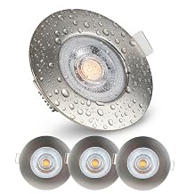 EMOS LED Recessed Spotlight 230 V 4.9 W, 380 lm | Recessed Spotlight Waterproof IP44 for Outdoor and Indoor Use | LED Spotlights Ceiling Light 3000 K Warm White, Set of 3 Ceiling Spotlights, LED Round, Colour White