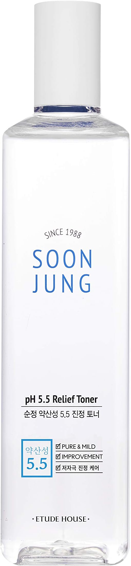 ETUDE House Soonjung pH5.5 Relief Toner (350ml) | Skin Care Solution | Low PH Toner for Sensitive Skin | Non-Comedogenic, Hypoallergenic & Fragrance Free Moisturizer for Face
