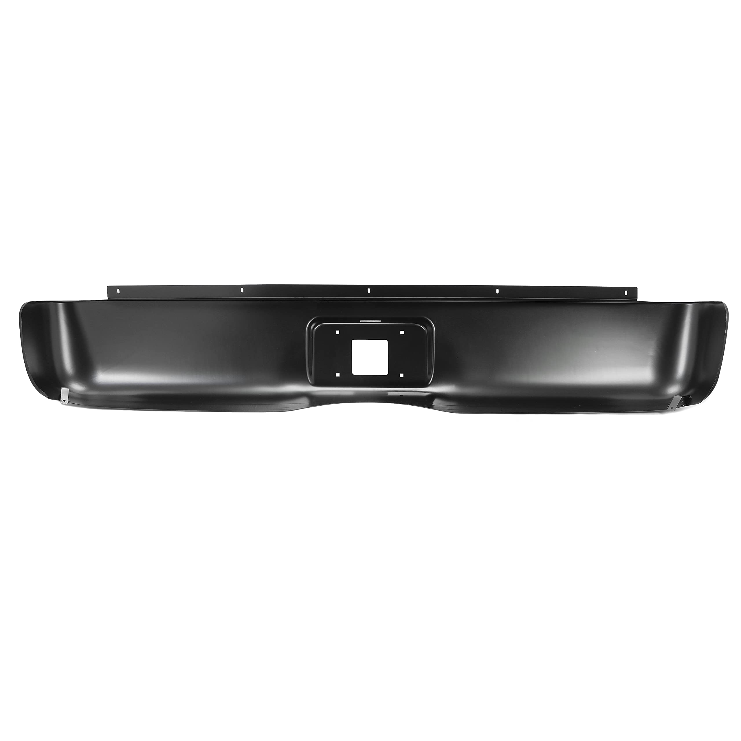 KUAFU Rear Roll Pan Compatible with 2007-2013 Silverado Sierra 1500 Fleetside Styleside Bed Truck Rear Roll Pan Bumper Steel W/License Light Black