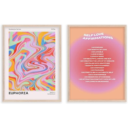Jack Meets Kate Affirmation Wall Decor, Posters Room Aesthetic, Pink Room Decor Aesthetic, Preppy Room Decor, Cute Aesthetic Room Decor, Wall Art Living Room Bedroom, 2pcs, 12"x16", Unframed