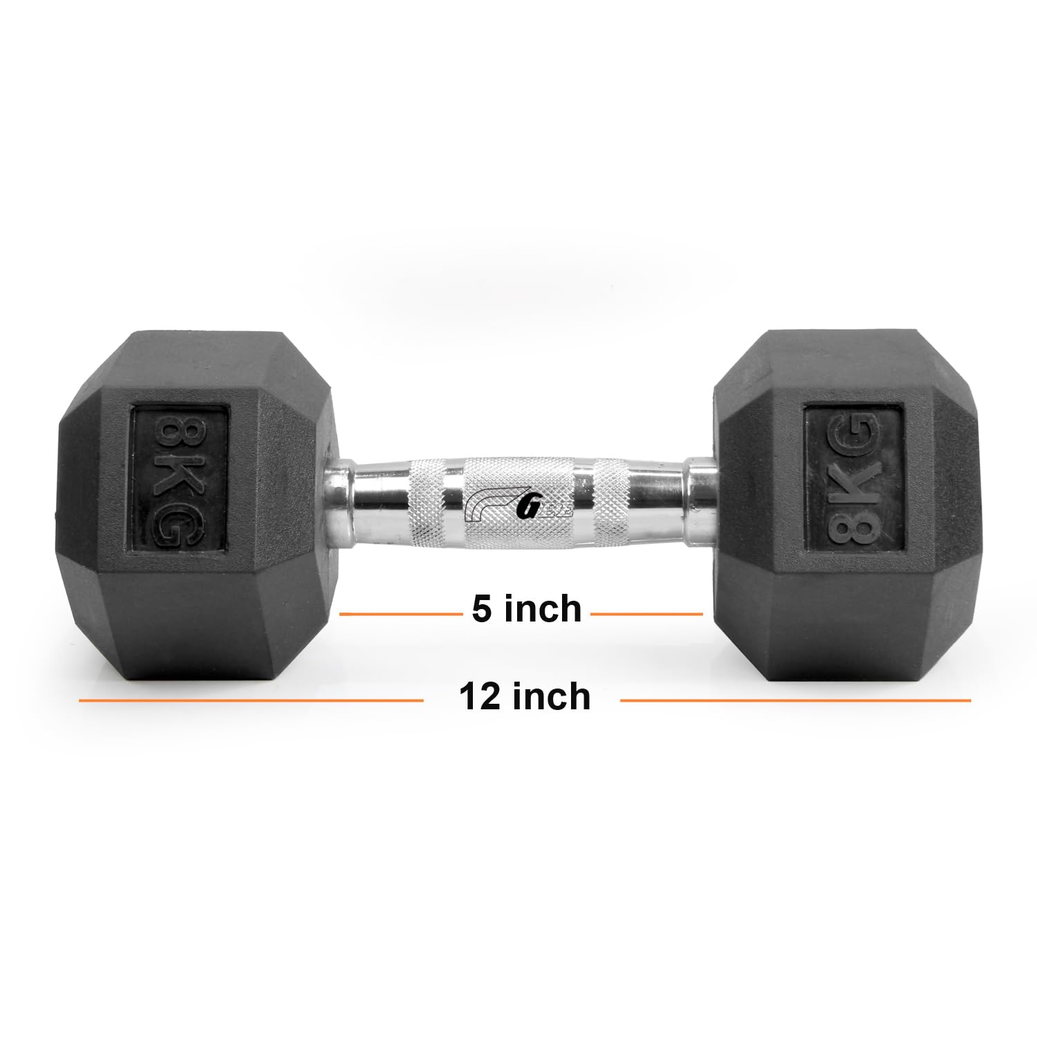 Gee Rubber Coated Excercise Fixed Hex Dumbbell 5kg (Pack Of 2 Pcs) 3