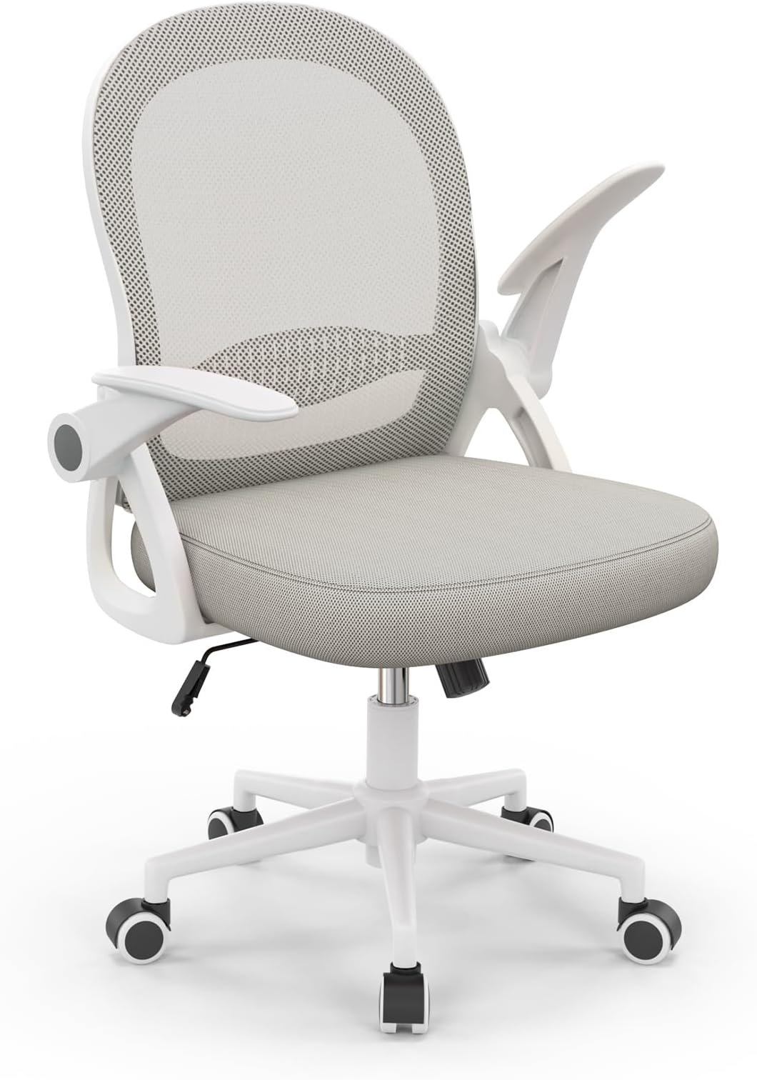 Chaise Bureau Ergonomique Naspaluro Noir - Accoudoir Réglable, Fauteuil En Maille