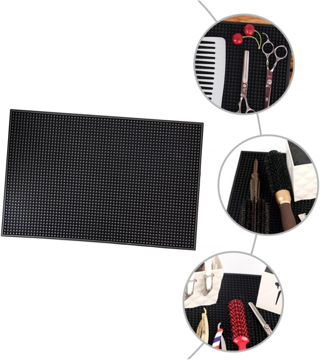 Outanaya 1pc Non-Skid Barber Table Mat for Hair Clippers Scissors Storage Cushion Lightweight Hairdressing Tools Organizer for Salons and Home Use