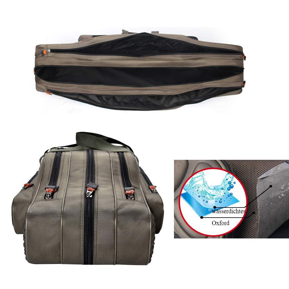 TentHome Angeltaschen Rutentaschen 2-5 Kammern Rutenfutteral Angelkoffer Angelrutentasche 2-5 Fächer Angelrute-Rolle Tasche für Angeln, Seefischerei, Eisfischen, Camping 90cm, 4 Kammern