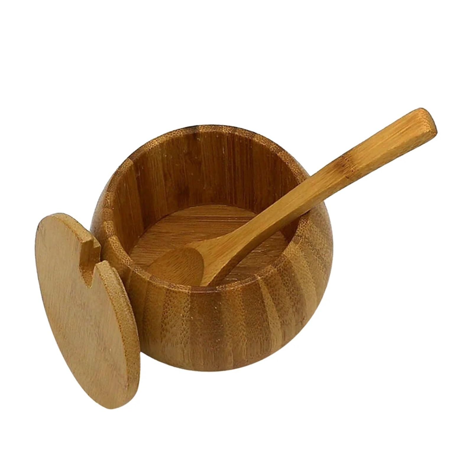 LuoAXINN Wooden Salt Cellar Wood Spice Jar Canister Sugar Bowl Coffee Salt Condiment Box Kitchen Tool