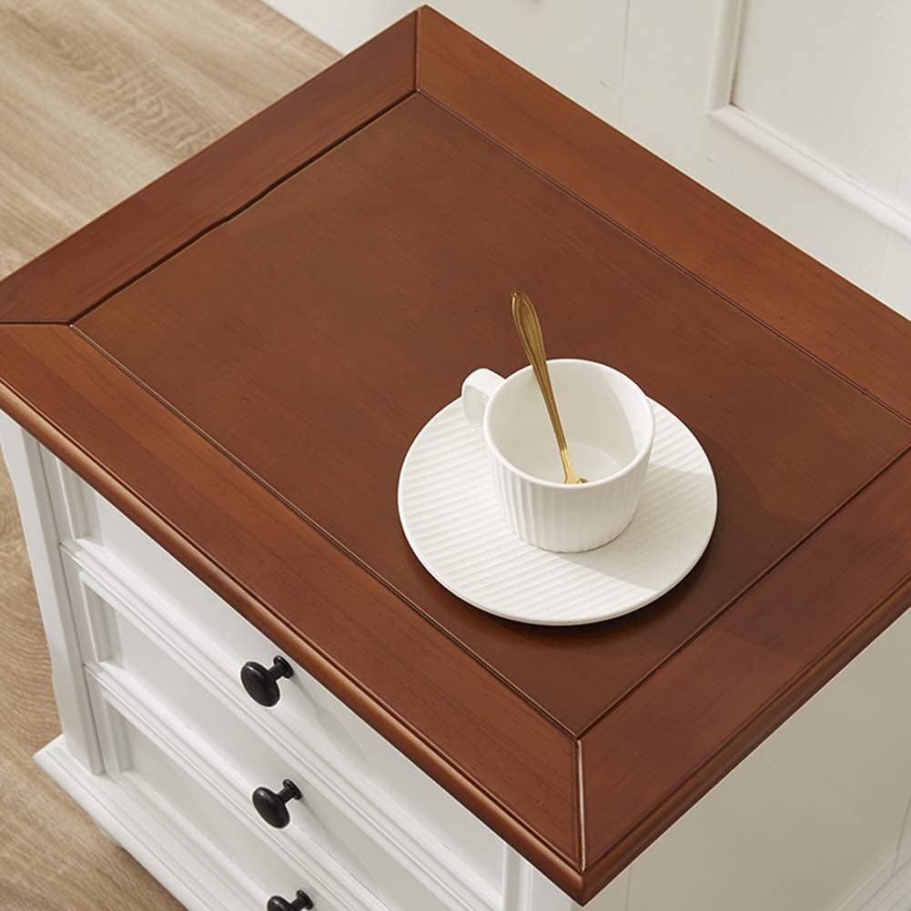 Nightstand Simple Modern Solid Wood Bedside Storage Cabinet with 3 Layers of Drawers And 4 Wooden Feet Bedroom Light Luxury Bedside Table Needed
