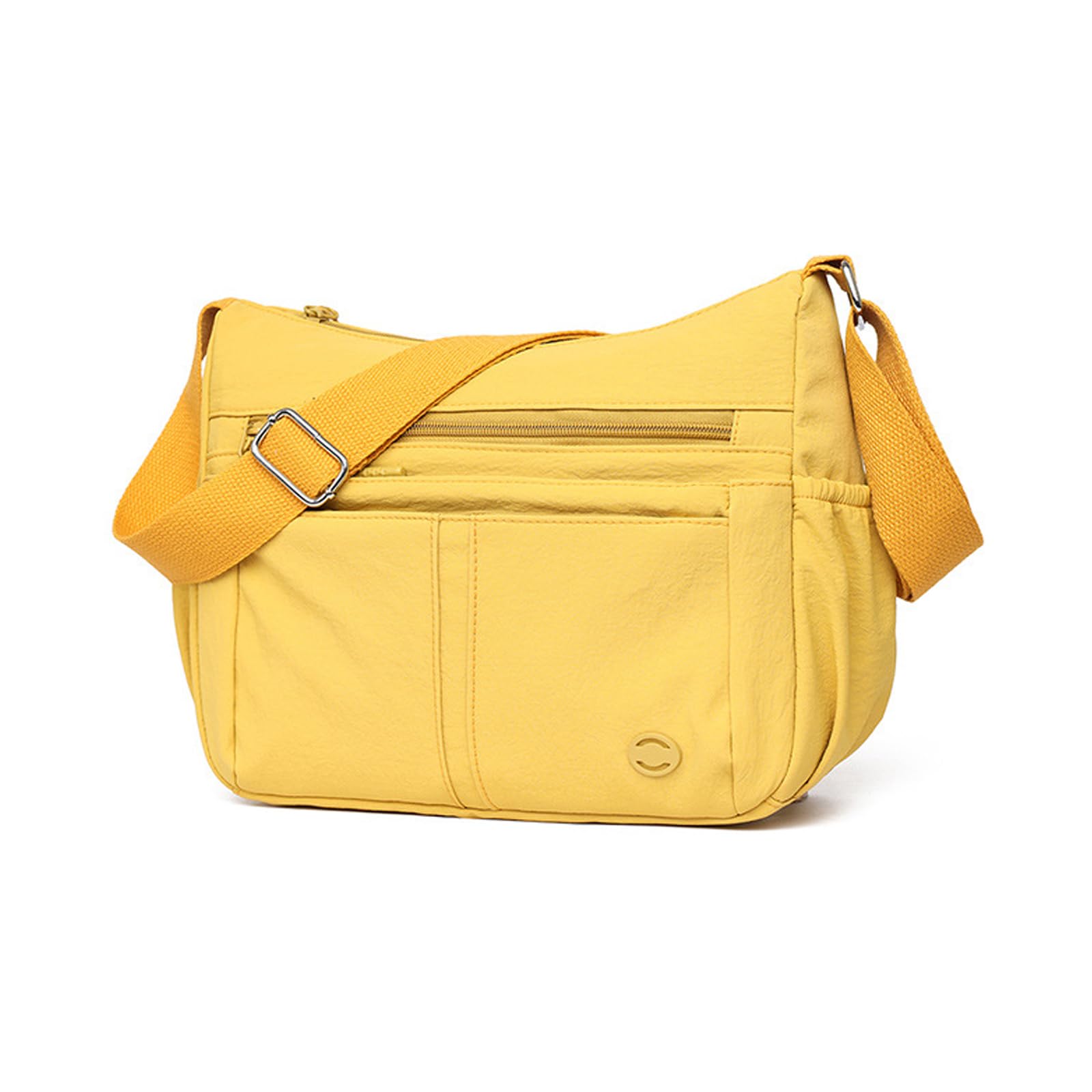Fandare Women's Yellow Elegant Crossbody Bag Nylon Crescent Dumpling Bags Shoulder Satchel Hobos Pack Nylon Candy Solid Colors Purse With Adjustable Strap For Daily Use Travel Outdoor