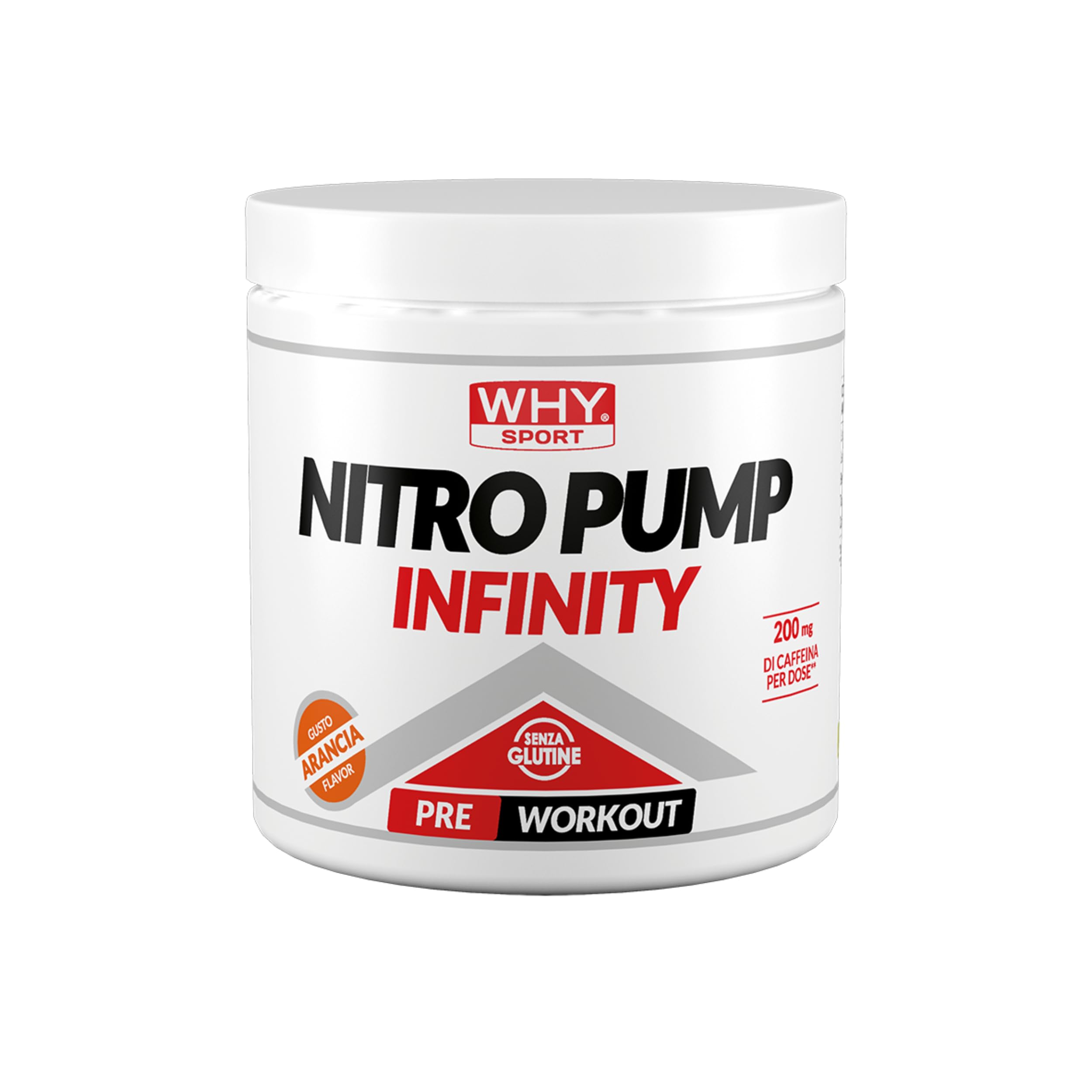WHY SPORT NITRO PUMP INFINITY - Integratore Alimentare in Polvere a Base di Citrullina e Arginina – Confezione da 200 gr - Gusto Arancia