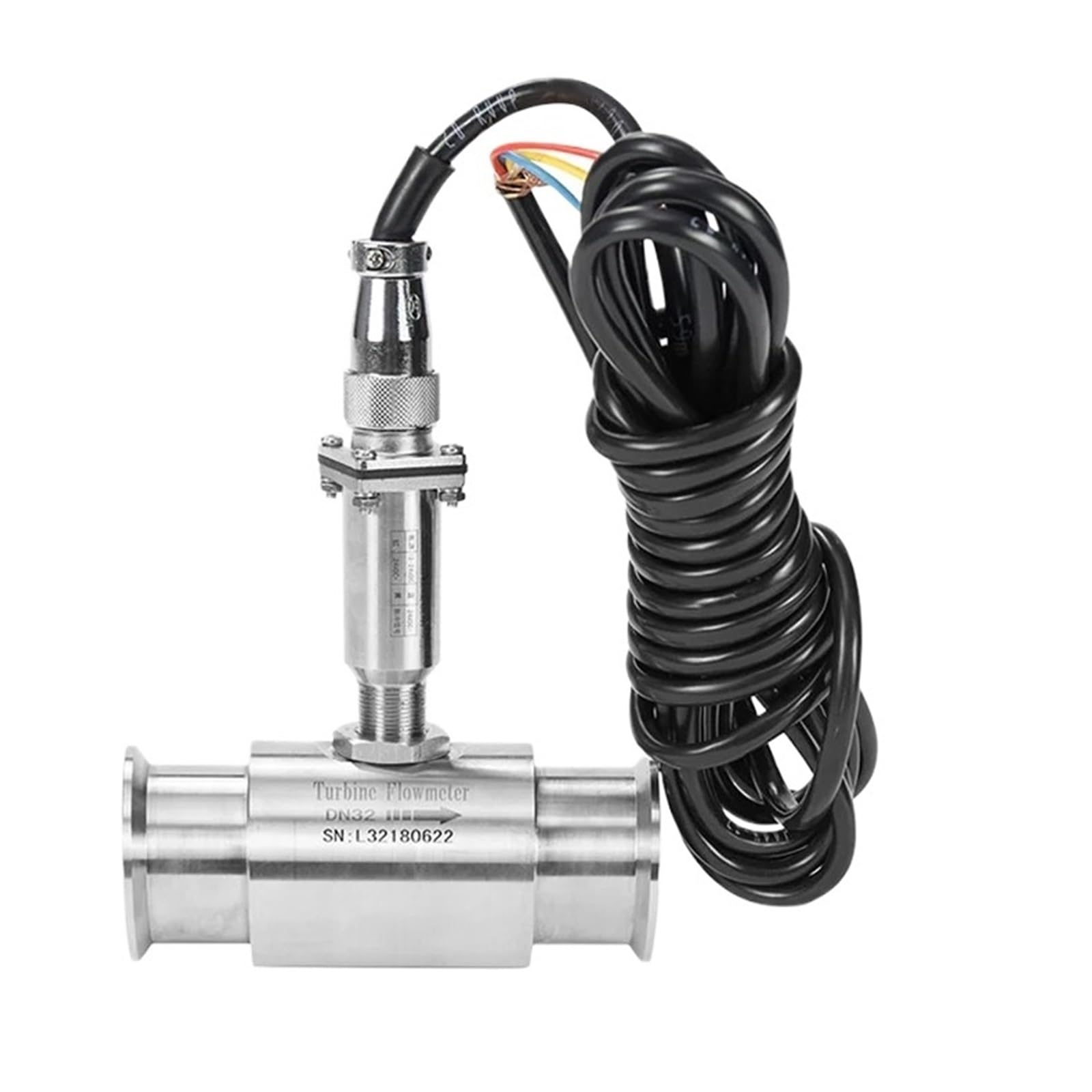 KSZHZYMGX Water Flow Sensor Clamp Stainless Steel Pulse Turbine Flowmeter DN15 DN20 DN25 DN50(DN6 ss304)