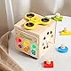 Fullware Montessori Busy Activity Board 6 Arten von Puzzlespielen Fidget Cube Motorikwürfel Sensorik Spielzeug Baby Fingertip Training ab 1 2 3 Jahr Reisespielzeug Geschenke für Kinder Mädchen Junge