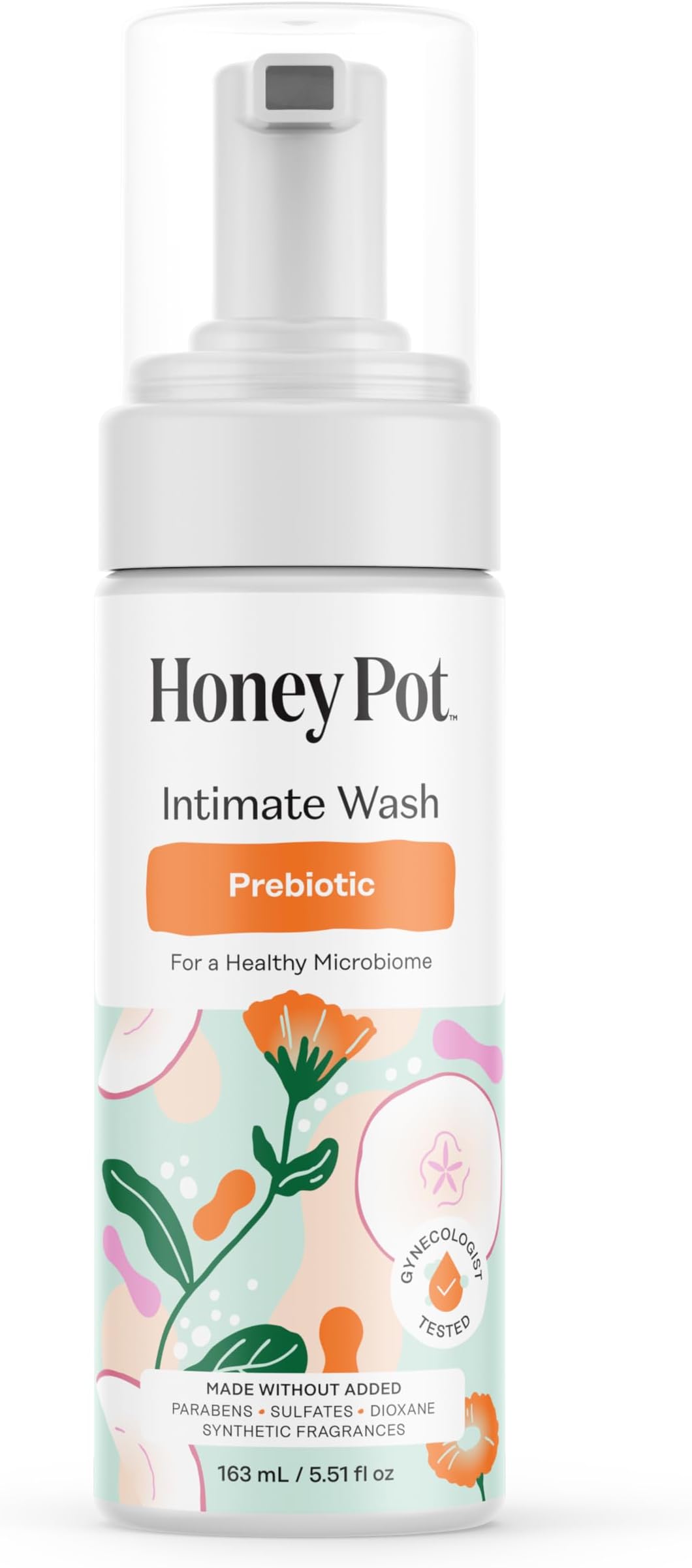The Honey Pot Company - Prebiotic Feminine Wash - Herbal Infused - Sensitive Skin Types - PH Balanced Plant Based Hygiene Products - 5.51 Fl Oz